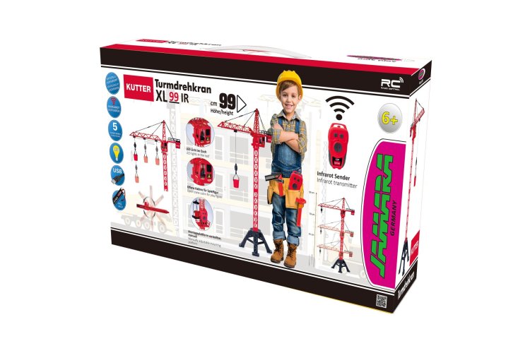 Jamara 406321 RC Tower Crane XL 99 "Kutter" &ndash; 99cm High &ndash; Red &ndash; Infrared - Jam406321 6 - JAM406321