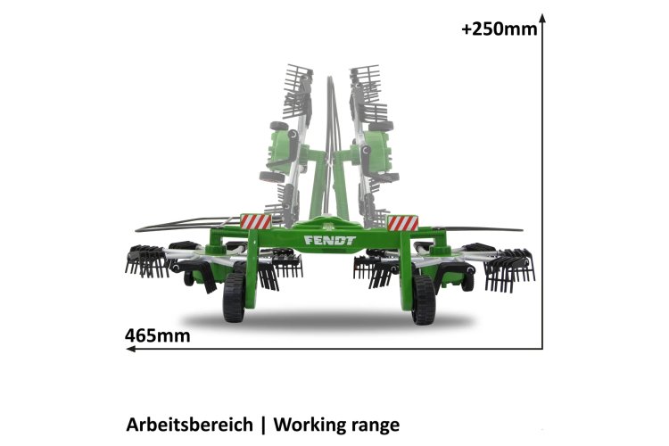 1:16 Jamara 412589 RC Hay Rake Trailer Green for RC Tractor - Jam412589 6 - JAM412589