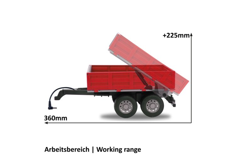 1:16 Jamara 413108 Red Tipper Trailer for RC Tractor - Jam413108 12 - JAM413108