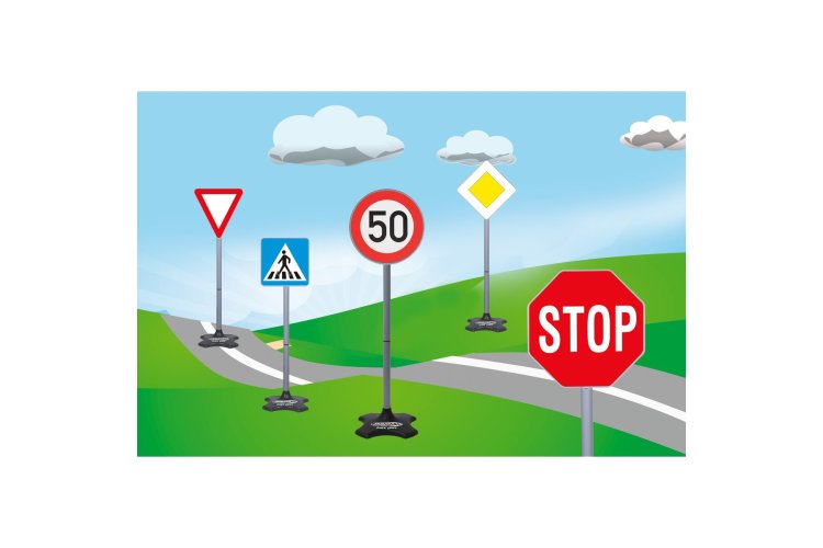 Jamara 460257 Traffic Sign Set for Children - Set A - Large - 5 Signs - 81x21.5cm - Jam460257 1 - JAM460257