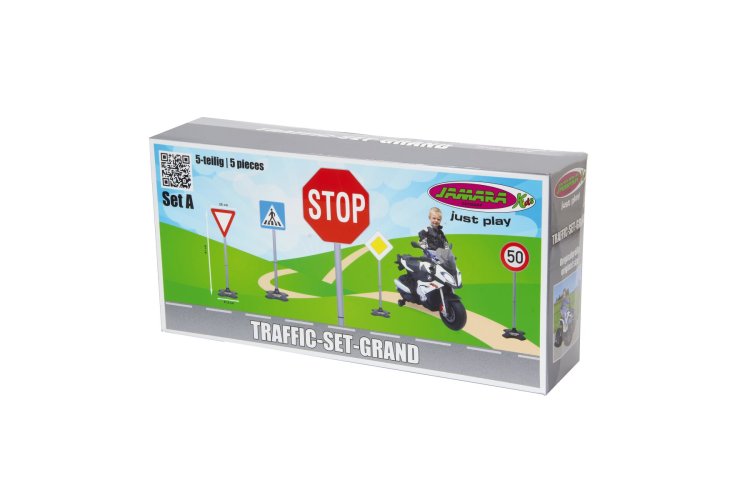 Jamara 460257 Traffic Sign Set for Children - Set A - Large - 5 Signs - 81x21.5cm - Jam460257 2 - JAM460257