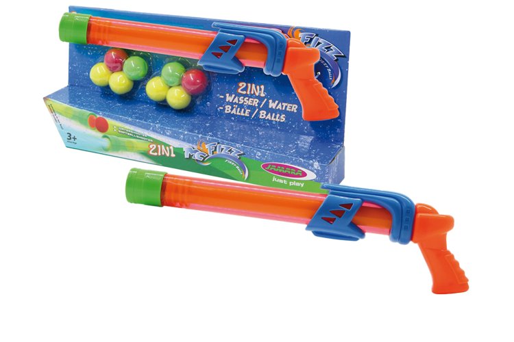 Jamara 460312 Mc Fizz &ndash; Water Pistol &ndash; Fizzy Balls &ndash; Orange &ndash; 2-in-1 - Jam460312 1 - JAM460312