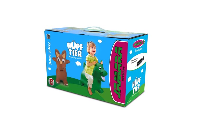 Jamara 460591 Skippy Dino Brown Junior with Pump - Jam460591 bouncing animal dino with pump2 - JAM460591