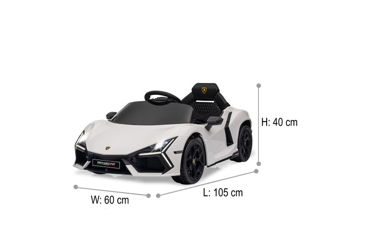 Jamara 461881 Electric Ride-On Car - Lamborghini Revuelto - White - Parental Remote Control - 12.6 V Lithium Battery - Jam461881 20 - JAM461881
