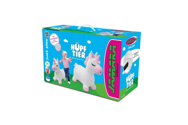 Jamara 466002 Skippy Animal Unicorn White Pink Plush Junior with Pump - Jam466002 11 - JAM466002