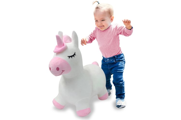Jamara 466002 Skippy Animal Unicorn White Pink Plush Junior with Pump - Jam466002 4 - JAM466002