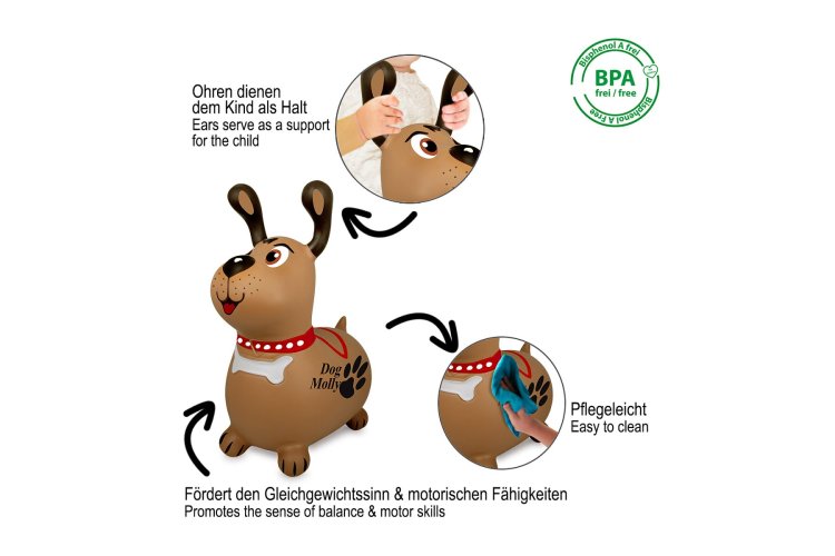 Jamara 466005 Skippy Animal Dog Molly - Brown - Junior with Pump - Jam466005 11 - JAM466005