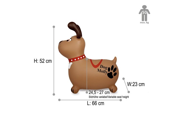 Jamara 466005 Skippy Animal Dog Molly - Brown - Junior with Pump - Jam466005 7 - JAM466005