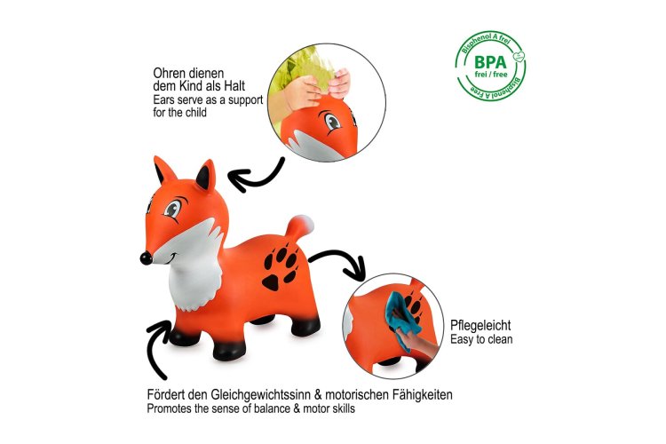 Jamara 466006 Skippy Animal Fox - Brown/Orange - Junior with Pump - Jam466006 11 - JAM466006