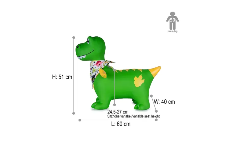 Jamara 466007 Skippy Animal Dino with Wings &ndash; Green &ndash; Junior with Pump - Jam466007 11 - JAM466007