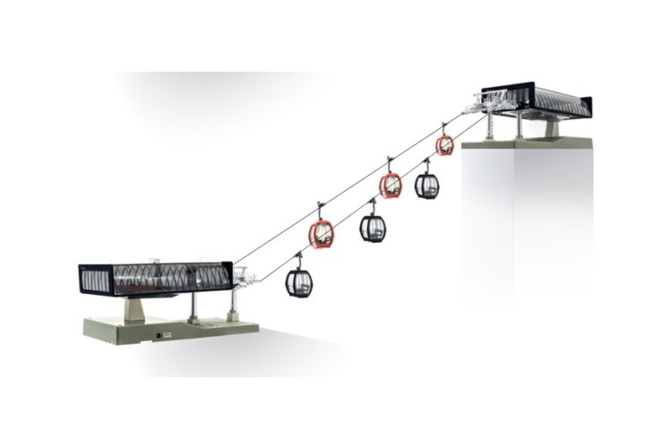 1:87 H0 Jaegerndorfer 82492 Cable Car D-Line Red/Black with 6 Omega V10 Gondolas - Jc82492 1 - JC82492