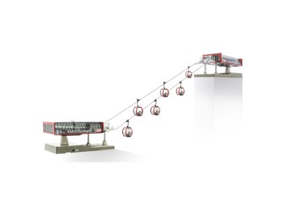 1:87 H0 Jaegerndorfer 82498 Kabelbaan D-line Koolmaisbahn Rood/Zwart met 6 Omega V10 Gondels - Jc82498 1 - JC82498
