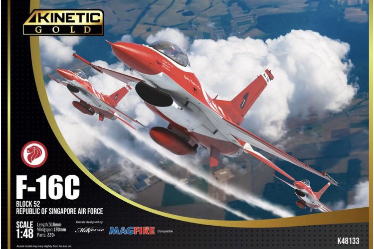 1:48 Kinetic 48133 F-16C Block 52 'Black Knights' - Republic of Singapore Air Force - Jet Fighter - Kin48133 1 - KIN48133