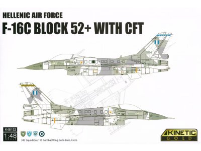 1:48 Kinetic 48152 Hellenic Air Force F-16C Block 52+ met CFT - Griekse Straaljager - Kin48152 1x - KIN48152