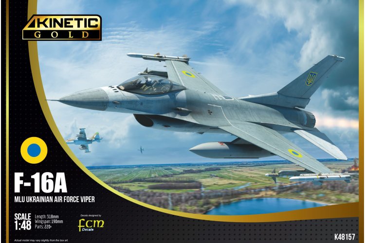 1:48 Kinetic 48157 General Dynamics F-16A MLU Fighting Falcon - Ukrainian Air Force - Jet Fighter - Kin48157 1 - KIN48157