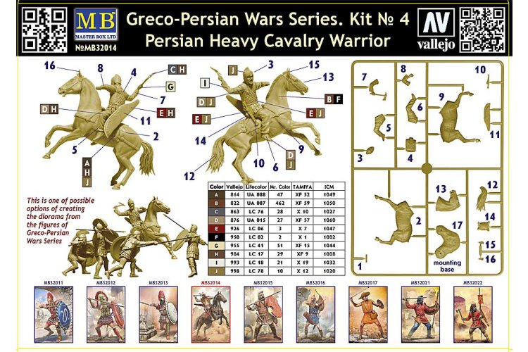 1:32 Master Box 32014 Persian Heavy Cavalry Warrior - Greco-Persian Wars - 1 Figure and Horse - Masmb32014 4 - MASMB32014