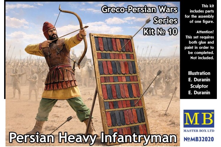 1:32 Master Box 32020 Perzische Zwaarbewapende Infanterist - Grieks-Perzische Oorlogen No. 10 - 1 Figuur - Masmb32020 1 - MASMB32020