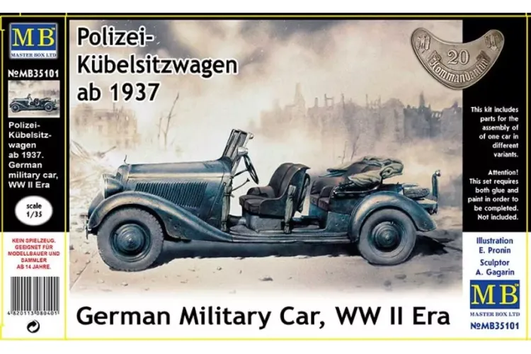 1:35 Master Box 35101 Mercedes-Benz 170 V Police-K&uuml;belsitzwagen from 1937 WWII - Masmb35101 1 - MASMB35101