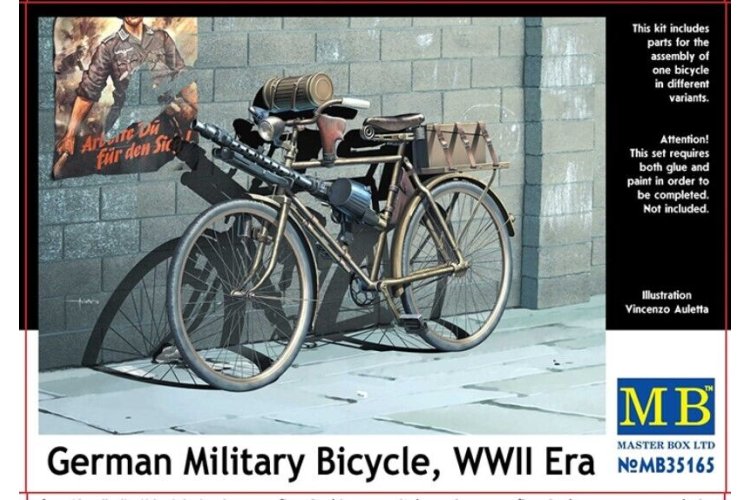 1:35 Master Box 35165 German Military Bicycle - WWII Era - Masmb35165 1 - MASMB35165