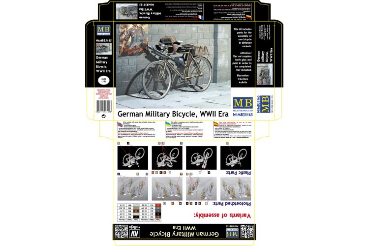 1:35 Master Box 35165 German Military Bicycle - WWII Era - Masmb35165 2 - MASMB35165
