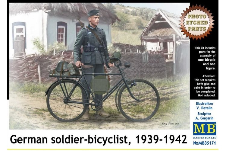1:35 Master Box 35171 German Soldier-Cyclist - 1939-1942 - Figure with Bicycle - Masmb35171 1 - MASMB35171