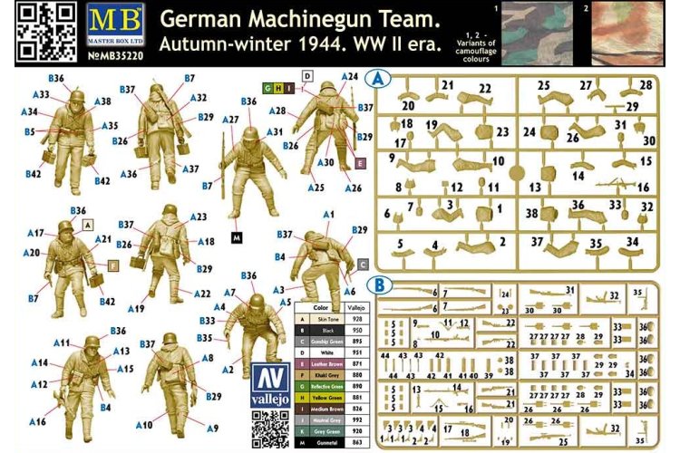 1:35 Master Box 35220 German Machine Gun Team. Autumn-Winter 1944. WWII era. - Masmb35220 2 1 - MASMB35220
