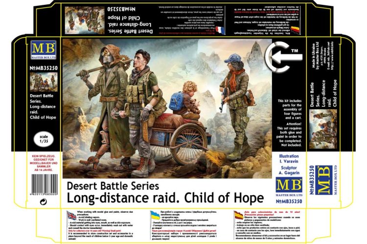 1:35 Master Box 35250 Desert Battle Series - Long-distance Raid: Child of Hope - 4 Figures and 1 Cart - Masmb35250 2 - MASMB35250