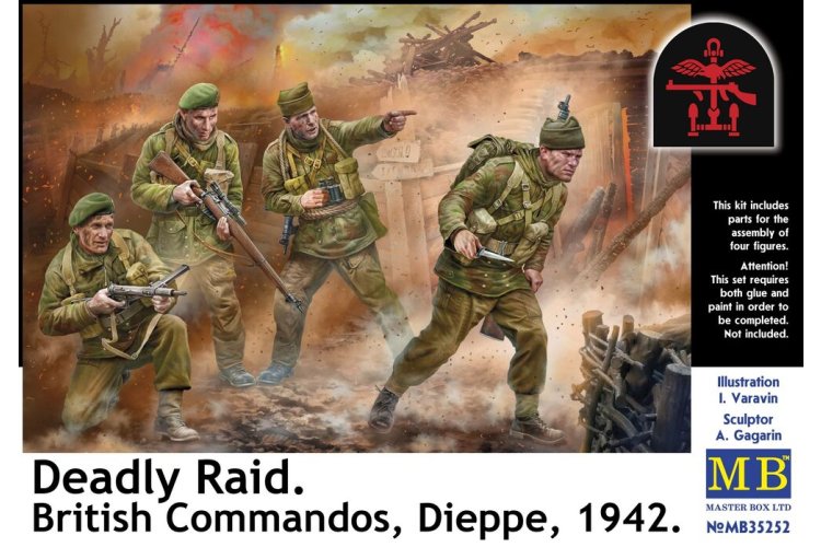 1:35 Master Box 35252 Deadly Raid &ndash; WWII British Commandos Dieppe 1942 &ndash; 4 Figures - Masmb35252 1 - MASMB35252