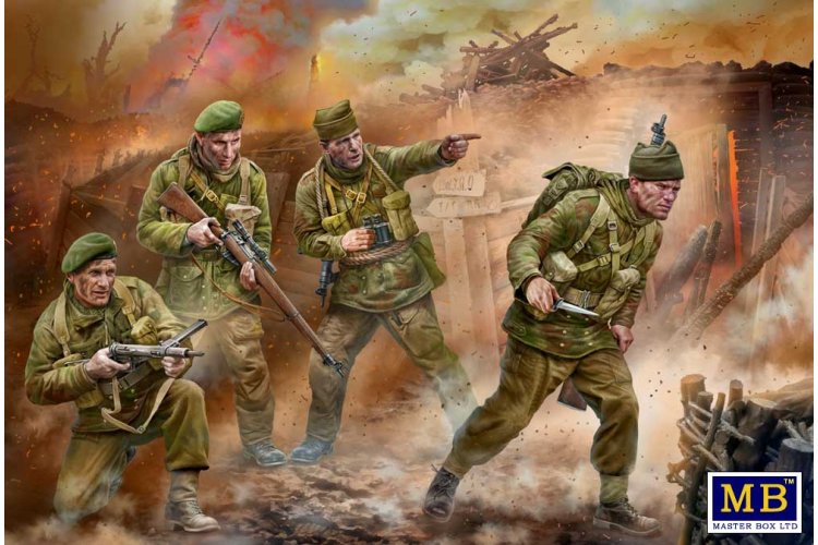 1:35 Master Box 35252 Deadly Raid &ndash; WWII British Commandos Dieppe 1942 &ndash; 4 Figures - Masmb35252 2 - MASMB35252
