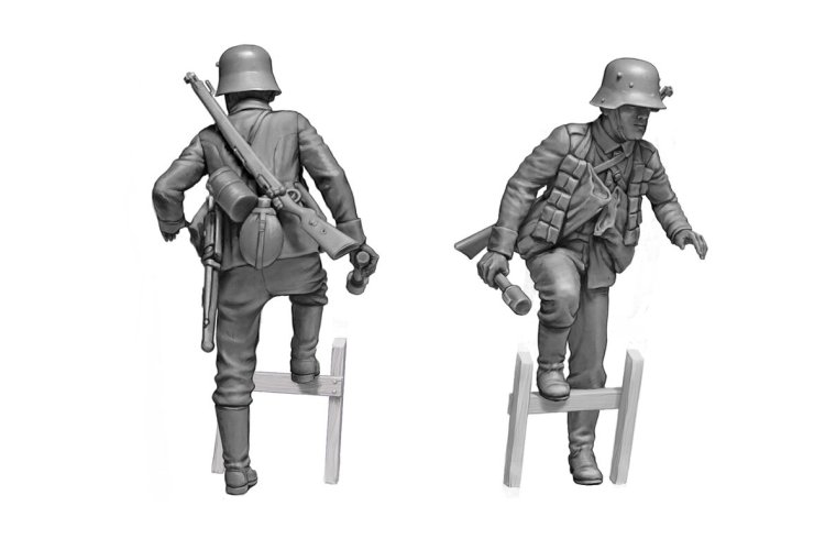 1:35 Master Box 35256 Achtung Panzer! - Duitse Infanteristen voor de Aanval WWI - 4 Figuren - Masmb35256 3 - MASMB35256