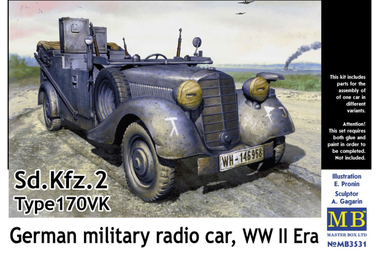 1:35 Master Box 3531 Mercedes-Benz 170 Kfz. 2 Type 170VK - Radio Car WWII - Masmb3531 1 - MASMB3531