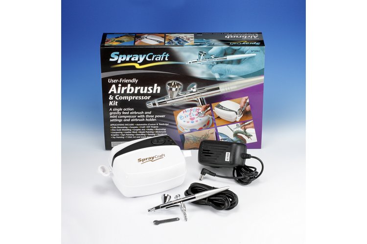 ModelCraft SP30K Spraycraft Airbrush- en compressorkit met boventoevoer - enkele actie - Mcrsp30k 1 - MCRSP30K
