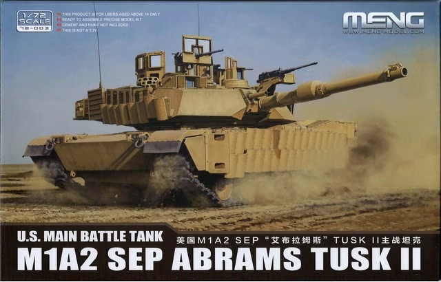 1:72 MENG 72003 U.S. Main Battle Tank M1A2 SEP ABRAMS TUSK II - Men72003 - MEN72003