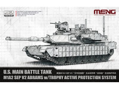 1:72 MENG 72016 M1A2 SEP v2 Abrams with Trophy Active Protection System - American Main Battle Tank - Men72016 1 - MEN72016