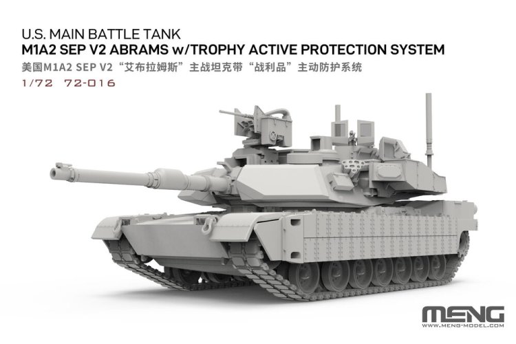 1:72 MENG 72016 M1A2 SEP v2 Abrams with Trophy Active Protection System - American Main Battle Tank - Men72016 2 - MEN72016