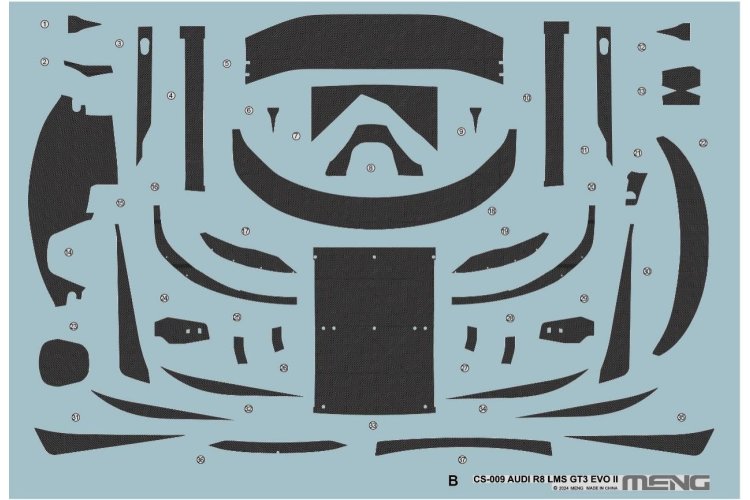 1:24 MENG CS009 Audi R8 LMS GT3 EVO II - Absolute Racing - Race Auto - Mencs009 17 - MENCS009