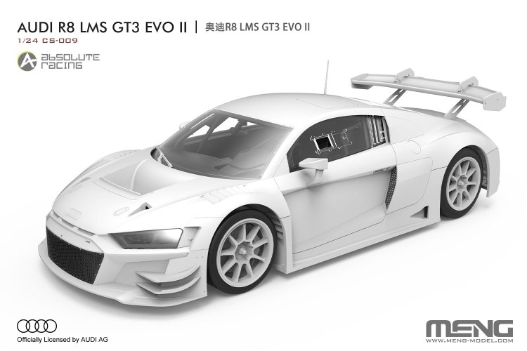 1:24 MENG CS011 Audi R8 LMS GT3 EVO II - B-Quik Absolute Racing - Race Car - Mencs011 2 - MENCS011