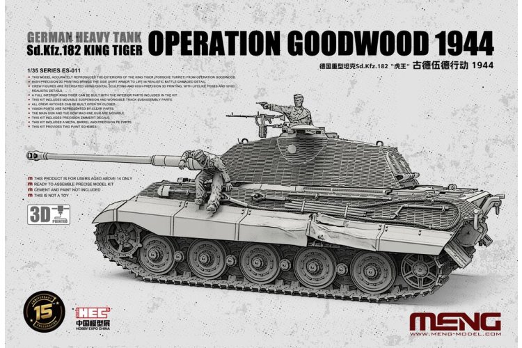 1:35 MENG ES011 Sd.Kfz.182 King Tiger Operation Goodwood 1944 WWII - Duitse Zware Tank - Menes011 1 - MENES011