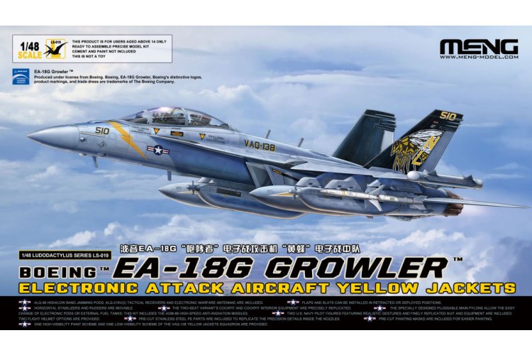 1:48 MENG LS019 Boeing EA-18G Super Hornet Growler - Electronic Attack Aircraft Yellow Jackets - Menls019 1 - MENLS019