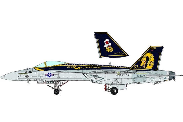 1:48 MENG LS023 Boeing F/A-18E Super Hornet Golden Dragons - Amerikaans Jachtvliegtuig - Menls023 12 - MENLS023