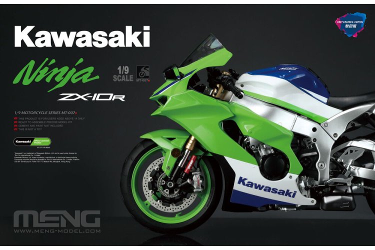 MENG 1:9 Kawasaki Ninja ZX-10R Superbike Pre-Colored Model Kit