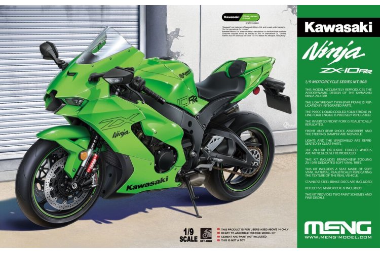 1:9 MENG MT008 Kawasaki Ninja ZX-10RR - Japanse Motorfiets - Menmt008 1 - MENMT008