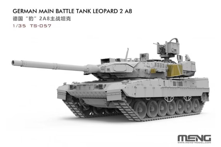 1:35 MENG TS057 Leopard 2A8 - Duitse Moderne Gevechtstank - Ments057 2 - MENTS057