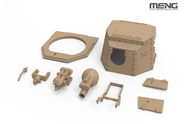 1:35 MENG TS059 Renault FT 75 BS inclusief Resin Onderdelen WWI - Franse Tank - Ments059 5 - MENTS059