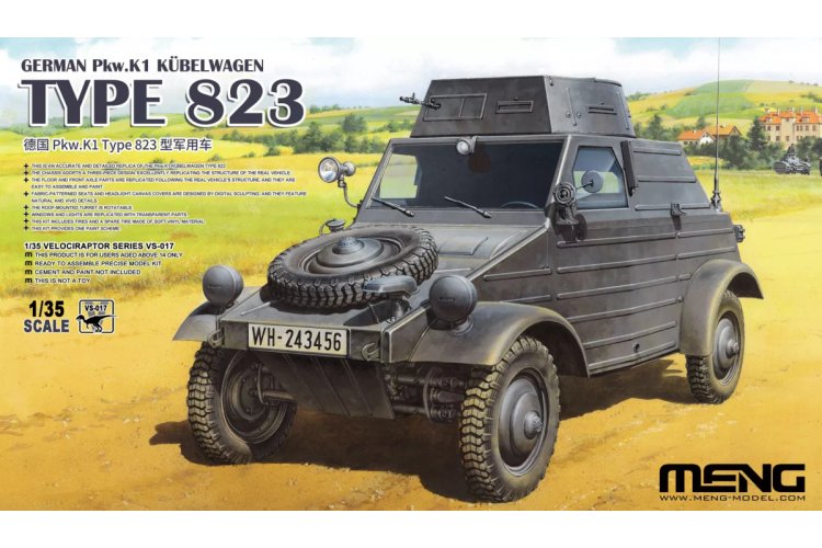 1:35 MENG VS017 Duitse Pkw.K1 K&uuml;belwagen Type 823 - Militair Voertuig - Menvs017 1 - MENVS017