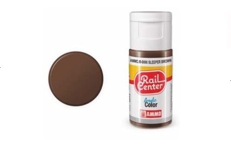 AMMO MIG R0006 Rail Center - Sleeper Brown - Acryl - 15ml - Mig r 7 - MIGR0006-XS