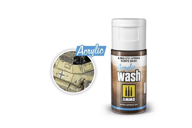 AMMO MIG 0701 Acrylic Wash Afrika Korps - 15ml - Mig0701 xs - MIG0701-XS