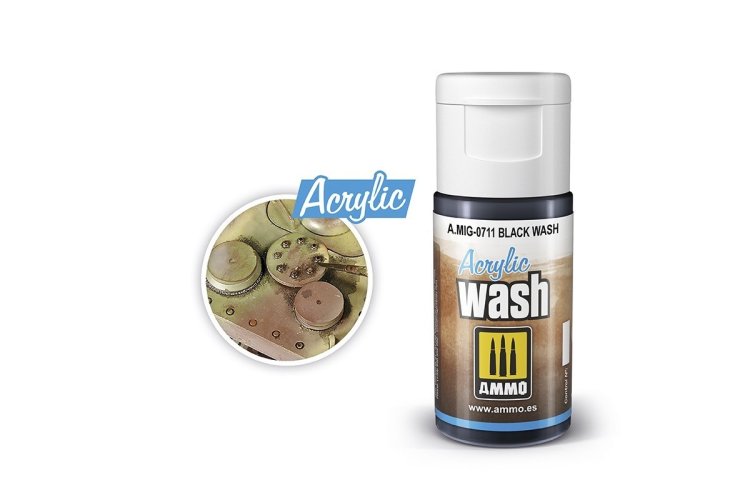 AMMO MIG 0711 Acrylic Wash Black - 15ml - Mig0711 xs - MIG0711-XS