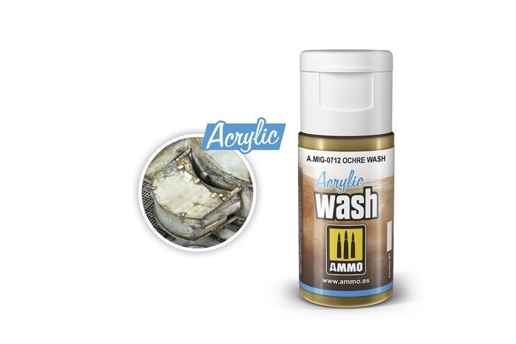 AMMO MIG 0712 Acrylic Wash Ochre - 15ml - Mig0712 xs - MIG0712-XS