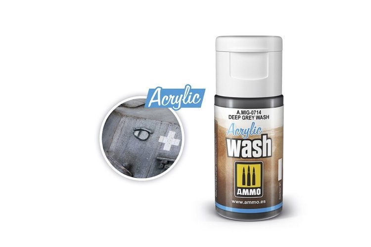 AMMO MIG 0714 Acrylic Wash Deep Grey - 15ml - Mig0714 xs - MIG0714-XS
